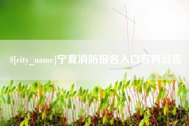 绍兴宁夏消防报名入口官网公告