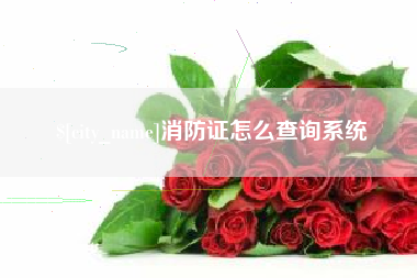 绍兴消防证怎么查询系统