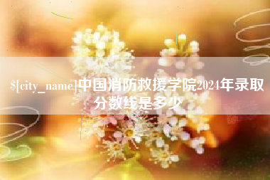 绍兴中国消防救援学院2024年录取分数线是多少