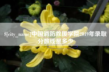 绍兴中国消防救援学院2019年录取分数线是多少