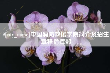 绍兴中国消防救援学院简介及招生章程指挥部