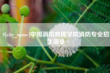 绍兴中国消防救援学院消防专业招生简章