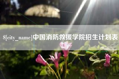 绍兴中国消防救援学院招生计划表